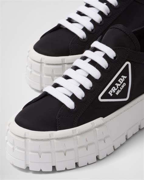 prada double wheel sneakers black|black Prada sneakers men.